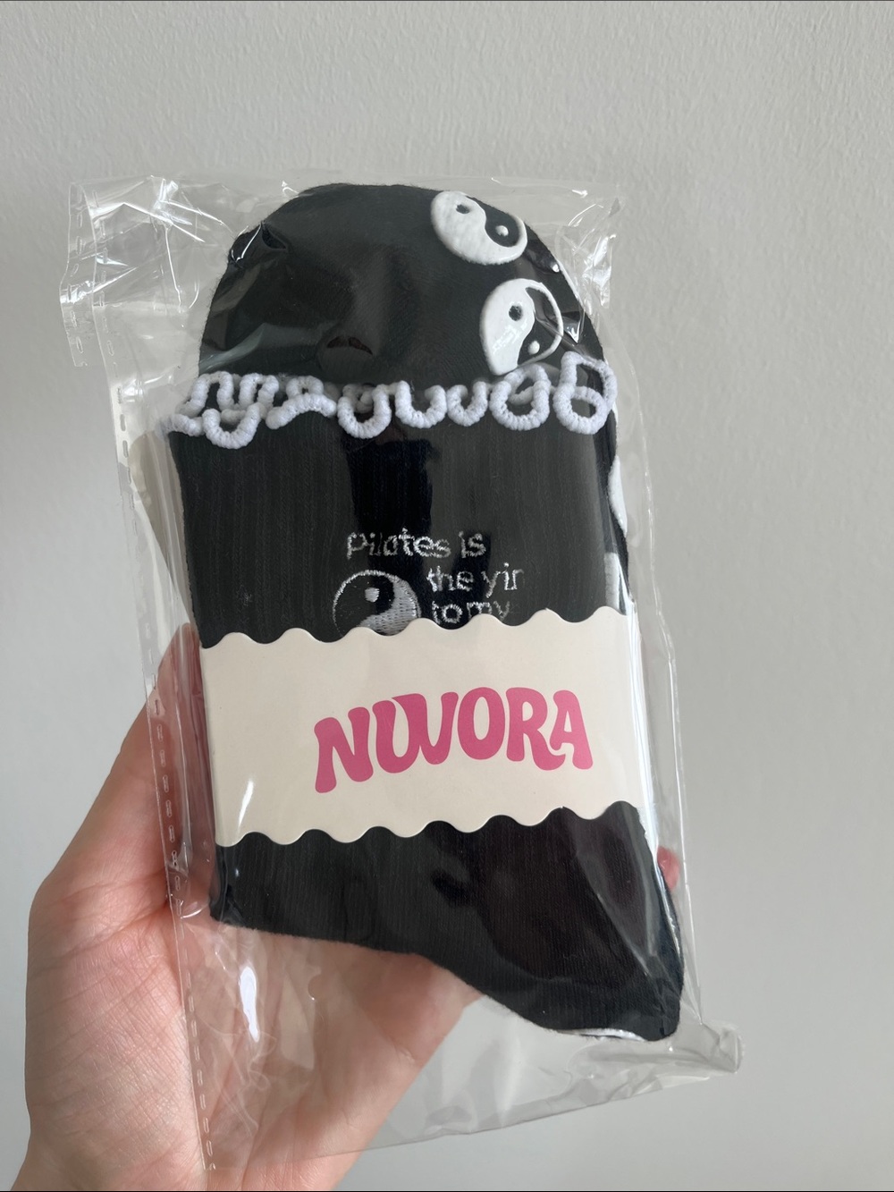 NWT: Black Yin Yang Pilates Socks